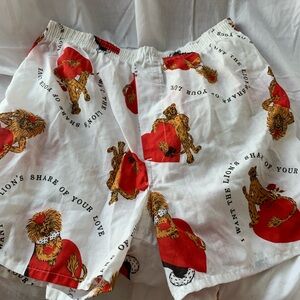 Jockey White Cotton Boxer Shorts with Red & Gold Lion Print